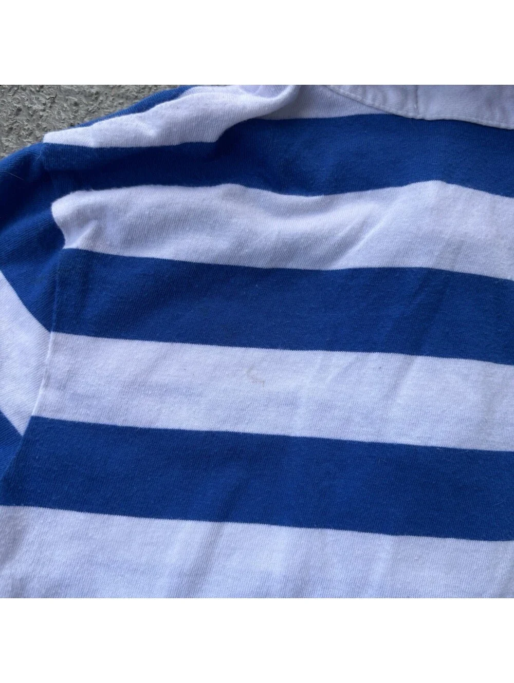 Vintage Polo Ralph Lauren KIDS Blue & White Stripe Button Collar Size 6